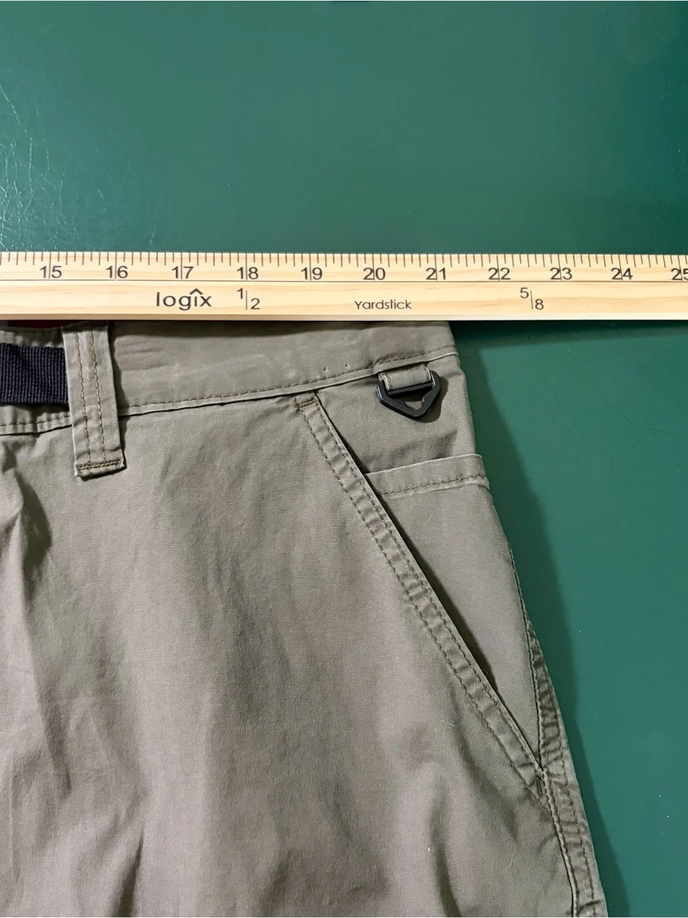 Wrangler Olive Green Hybrid Shorts with Webbing Belt